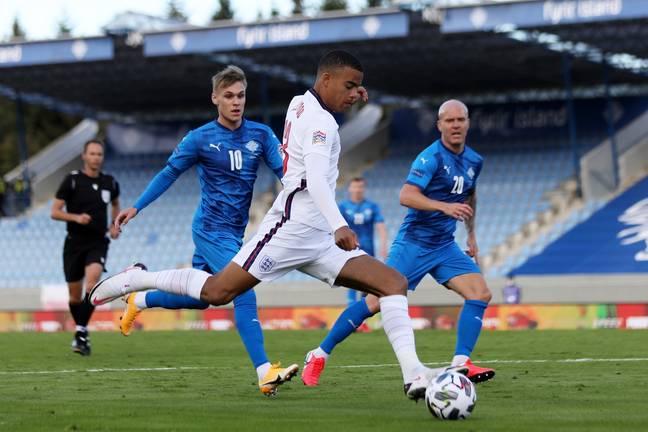 Mason Greenwood in action for England. Image: Getty 