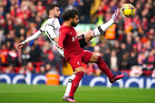 Bruno Fernandes endured a torrid afternoon against Liverpool (Credit: Peter Byrne/PA Wire/PA Images)