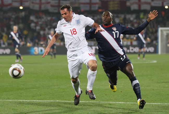 Jamie Carragher in action for England. Image: Getty