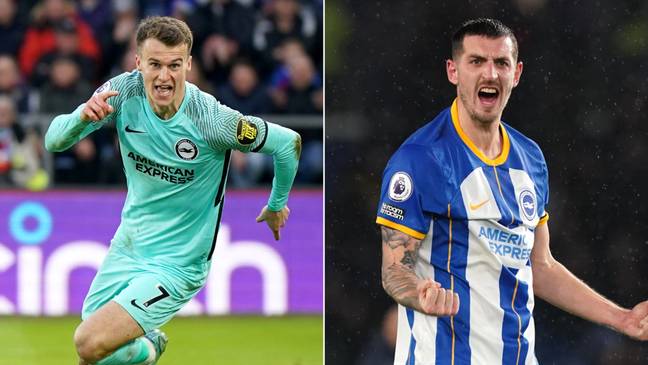 Brighton stars Solly March (left) and Lewis Dunk (right) pictured (Credit: PA)