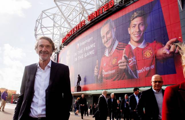 Ratcliffe outside Old Trafford. Image: Alamy