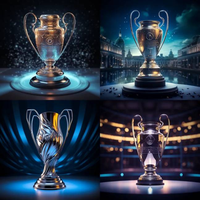 The predicted evolution of the Champions League trophy. Credit: Midjourney