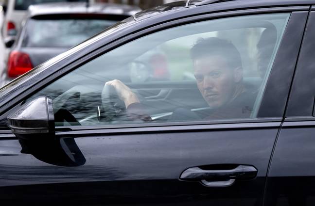 Former Bayern Munich boss Julian Nagelsmann pictured in his car. (Credit: PA Images)