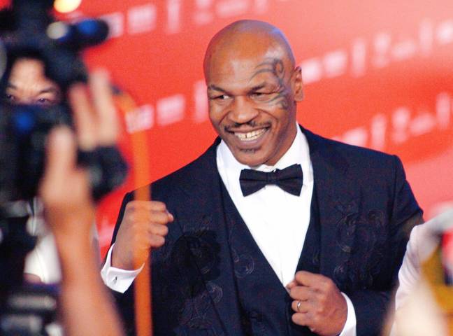 Mike Tyson on the red carpet in China. Image: Alamy 