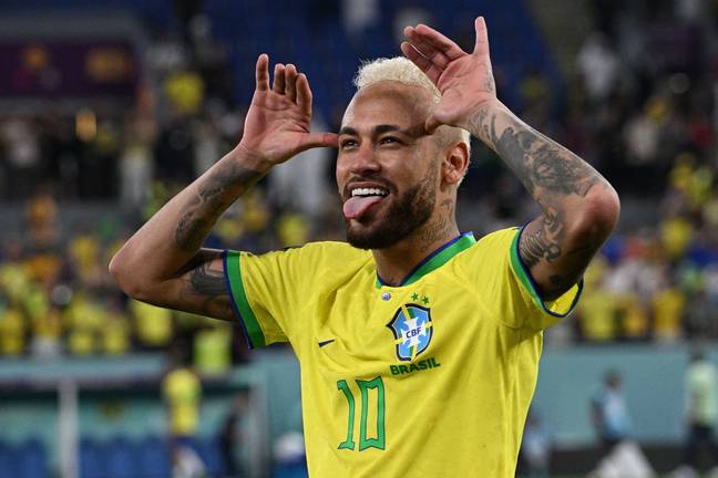 Neymar celebrates the victory over South Korea. Image: Alamy 
