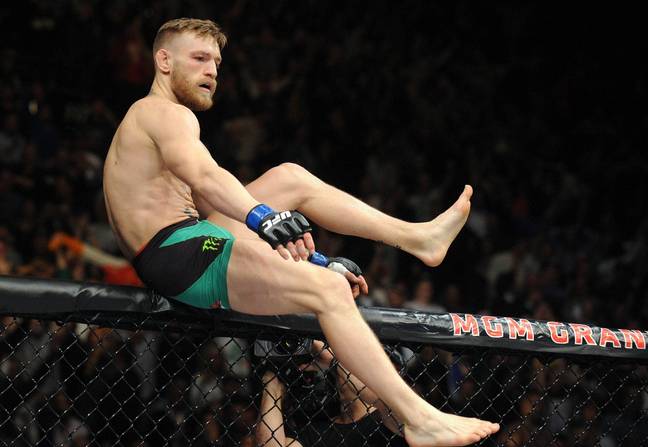 Conor McGregor celebrates after beating Jose Aldo at UFC 194. Image: Alamy 