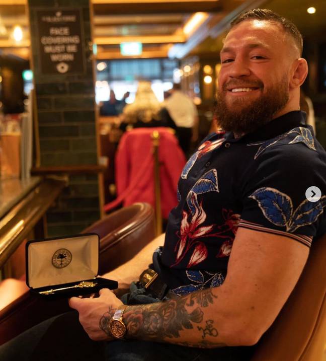 McGregor posing with his key. Image: Instagram