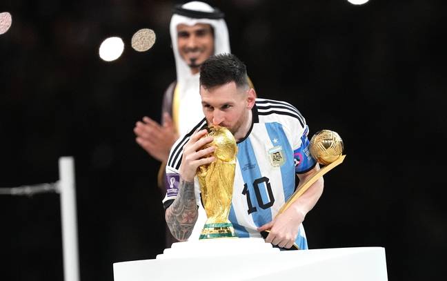 Messi with the World Cup trophy. (Image Credit: Getty)