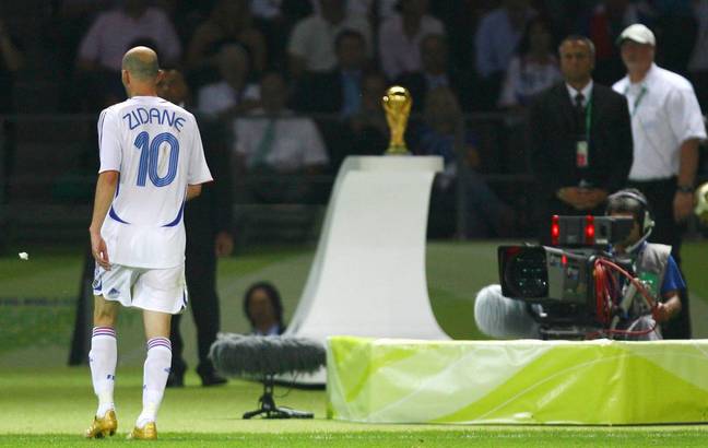 Zidane walking past the World Cup trophy as his career ended became an iconic image. Image: Alamy