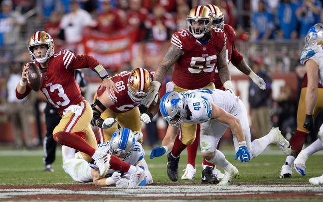 The 49ers beat the Detroit Lions to secure a place in the Super Bowl. (Credit: Getty).