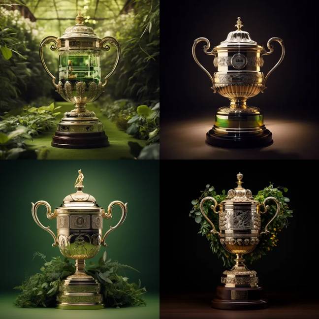 AI predicts what the Wimbledon trophy will look like within 50 years. Credit: Midjourney