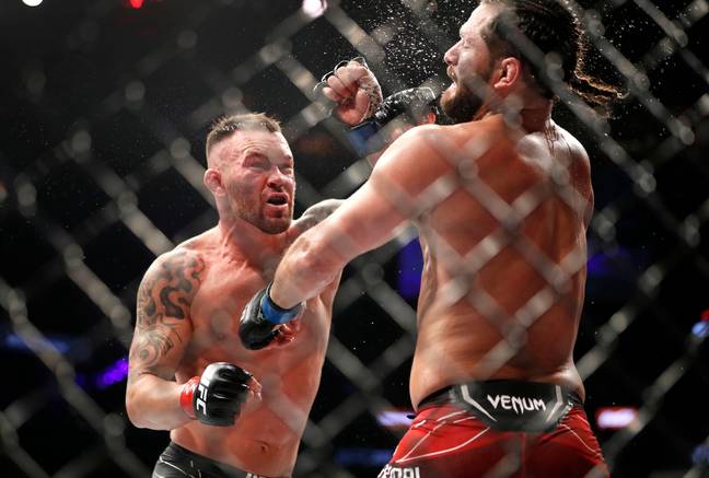 Colby Covington and Jorge Masvidal during their fight at UFC 272. Image: Alamy 