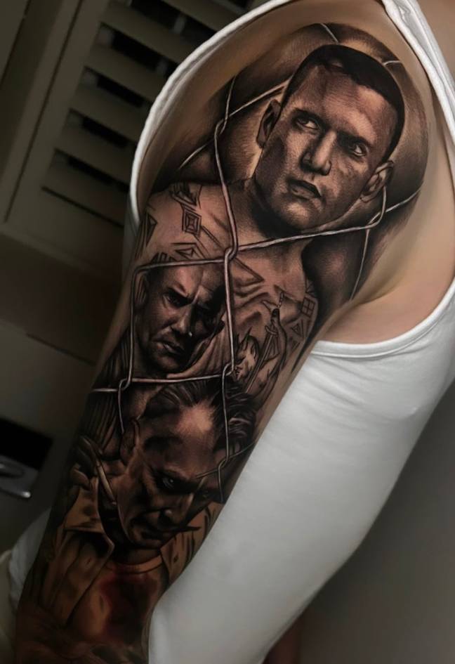 Garnacho's Prison Break tattoo in full. Image credit: Instagram/garnacho7