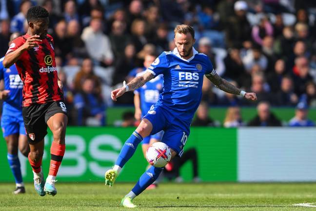 James Maddison in action for Leicester City. Image: Alamy 
