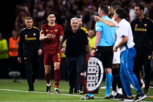 Jose Mourinho cuts an angry figure on the touchline. Image: Alamy 
