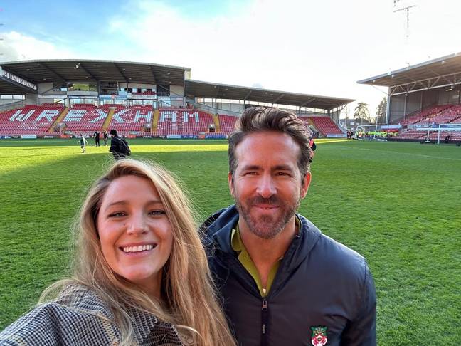 Lively and Reynolds at Wrexham's Racecourse Ground. Image: Instagram