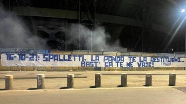 The poster that demanded Spalletti leave in order to get his car back. Image: Twitter