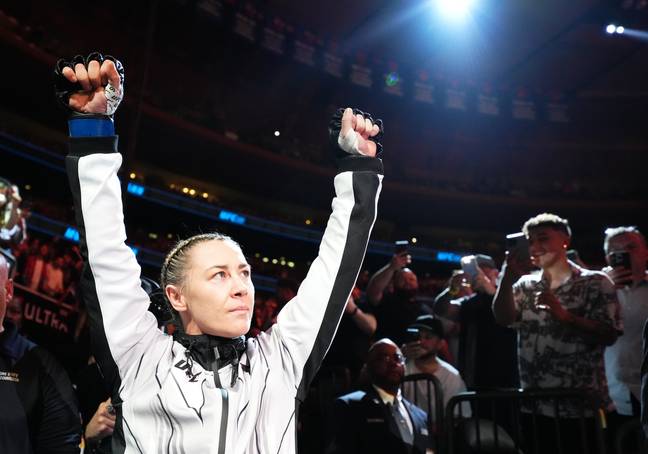 Molly McCann walking out to the Octagon at UFC 281. Image: Getty