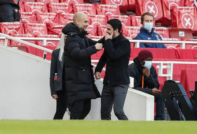 Arteta has won one game against Guardiola as a manager, back in 2020. (Image Credit: Alamy)