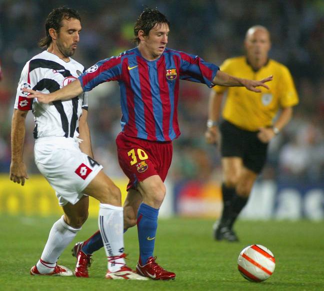 Lionel Messi made his Barcelona debut wearing different brand to Adidas