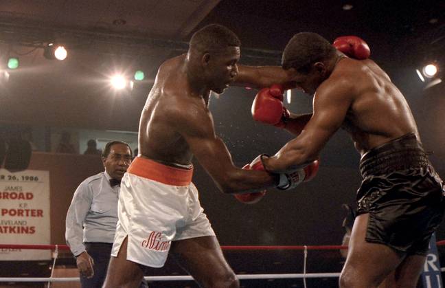 Mike Tyson fights Jose Ribalta in 1986. (Credit: Getty)