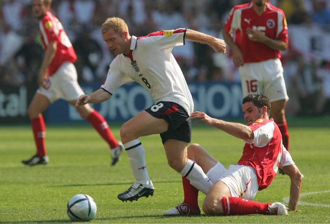 Scholes at Euro 2004, his last international tournament with England. (Image Credit: Getty)