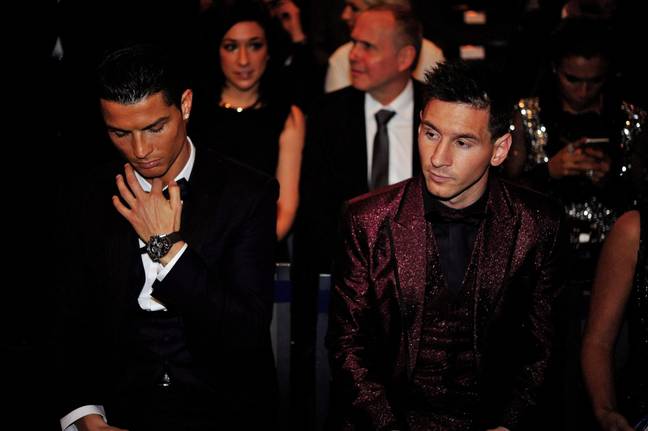 Ronaldo and Messi at an award show. (Image Credit: Alamy)