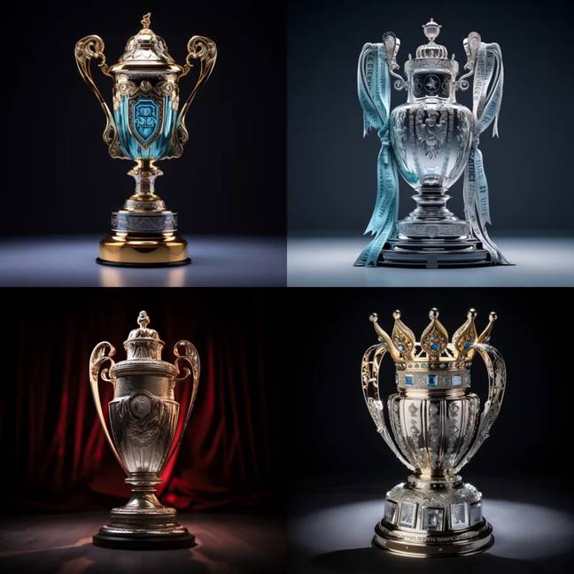 A representation of how AI thinks the Premier League trophy will evolve. Credit: Midjourney