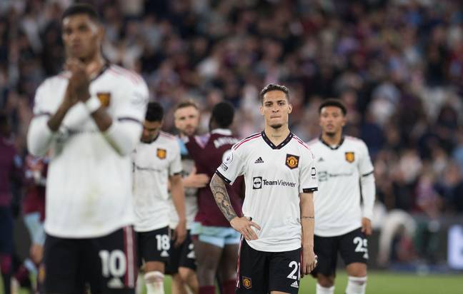 At full time against West Ham, United players knew they were in trouble. Image: Alamy