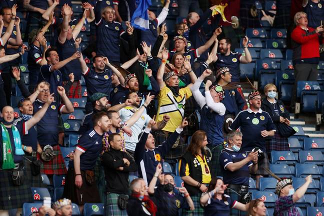 Scotland fans ahead of their game at Hampden Park against Czech Republic. Image: PA Images