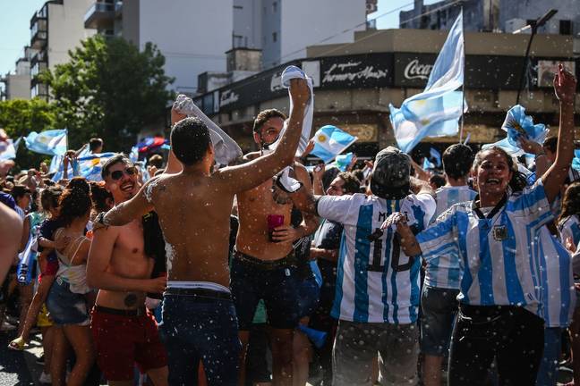 Argentina fans celebrate their country's World Cup victory. Credit: Alamy