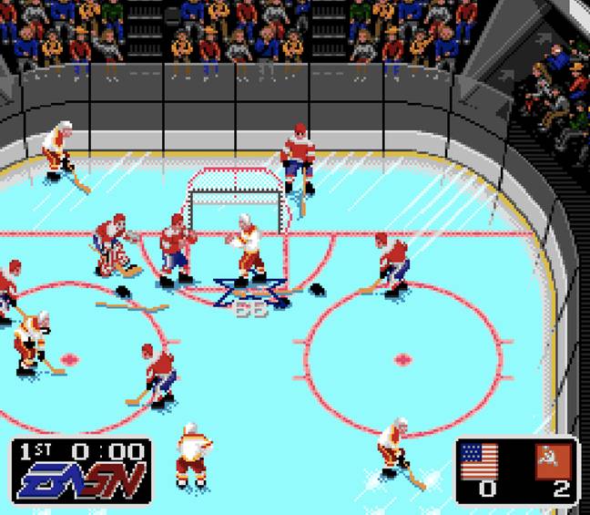 EA Hockey, aka NHL Hockey, was on EA Sports Double Header and was always great for one-on-one play with pals after school / Credit: EA, mobygames.com