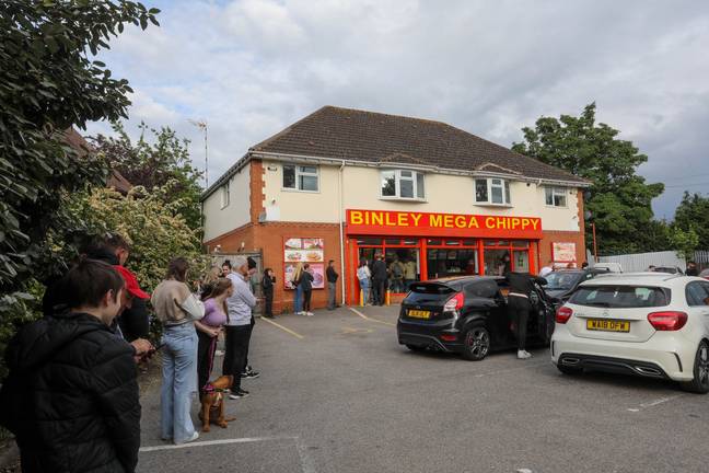 Binley Mega Chippy has attracted huge crowds since going viral on TikTok. Credit: SWNS