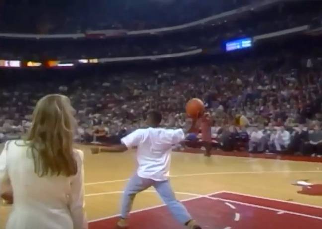 Calhoun did the unthinkable and made an impossible shot. Credit: NBA