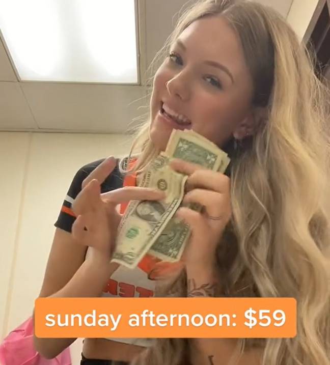 Anyone hoping Hooters is your ticket to fortune should remember you might only make $59 in a shift. Credit: TikTok/@taybasye