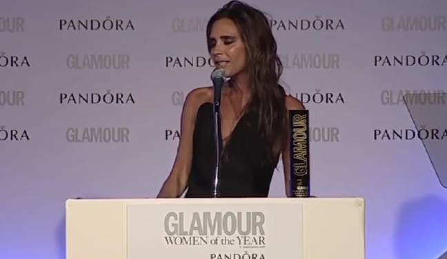 Victoria Beckham makes a NSFW joke with Brooklyn present. Credit: Glamour/YouTube