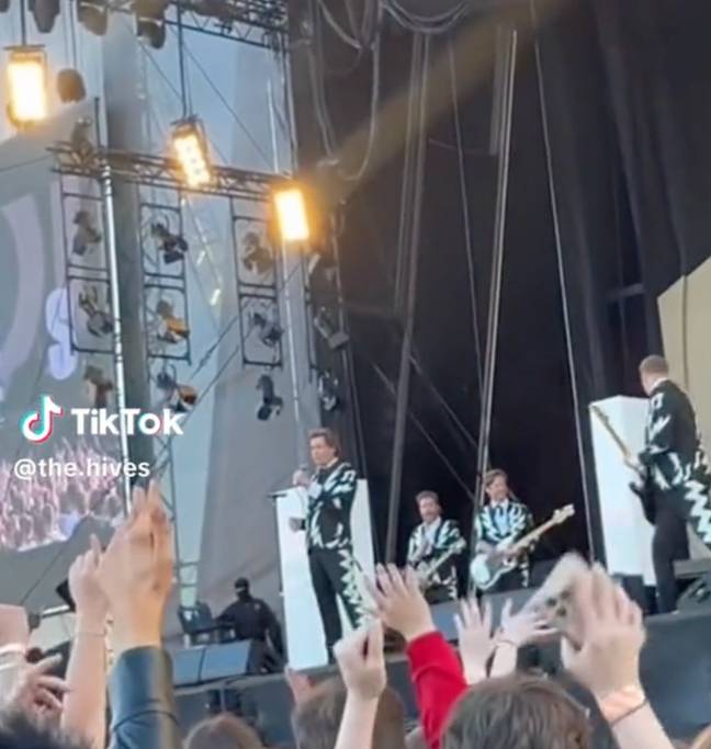 The crowd first went wild at the mention of the Arctic Monkeys. Credit: TikTok/ @the.hives