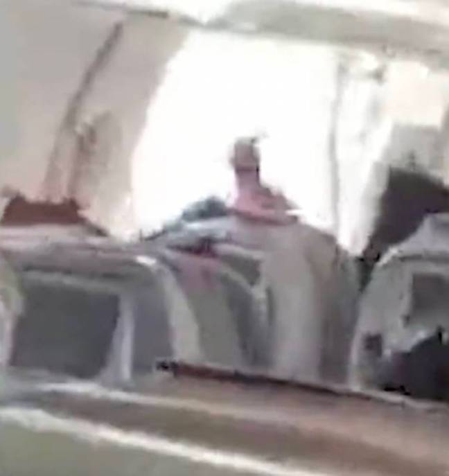 Video footage shows wing tearing through the cabin. Credit: Twitter/Rainbowmach1/News1