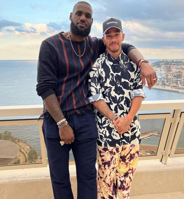 LeBron James with Lewis Hamilton. Credit: Instagram/@kingjames