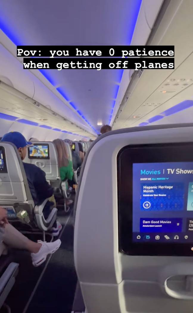 The passenger started out at the back of the plane. Credit: @shigga___/Instagram
