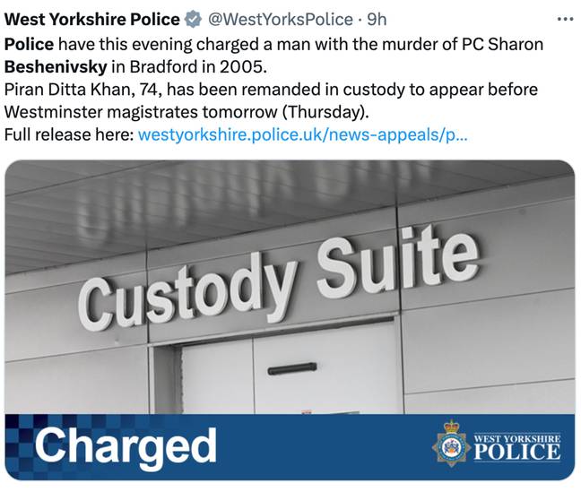 West Yorkshire Police confirmed the charges against Khan. Credi: Twitter/@WestYorksPolice
