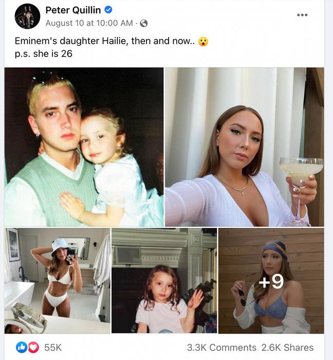 The Game commented on pictures of Hailie shared on Facebook. Credit: Peter Quillin/Facebook