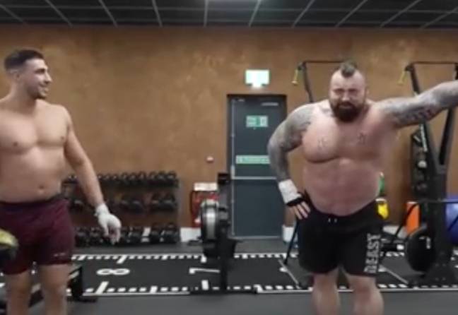 It took a bit out of Hall. Credit: Eddie Hall The Beast/YouTube