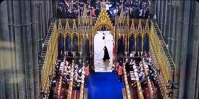 Viewers think the Grim Reaper made an appearance at the Coronation. Credit: BBC