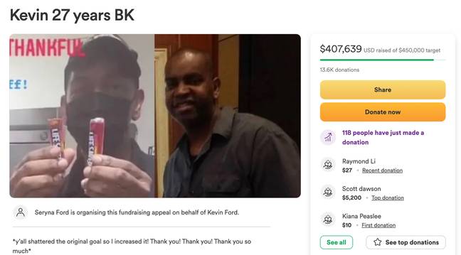 After his daughter set up a GoFundMe, the donations began to flood in for Kevin. Credit: GoFundMe