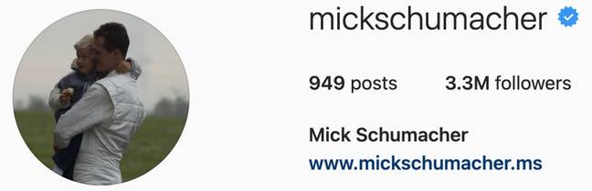 Mick has paid tribute to his dad. Credit: Instagram/@mickschumacher