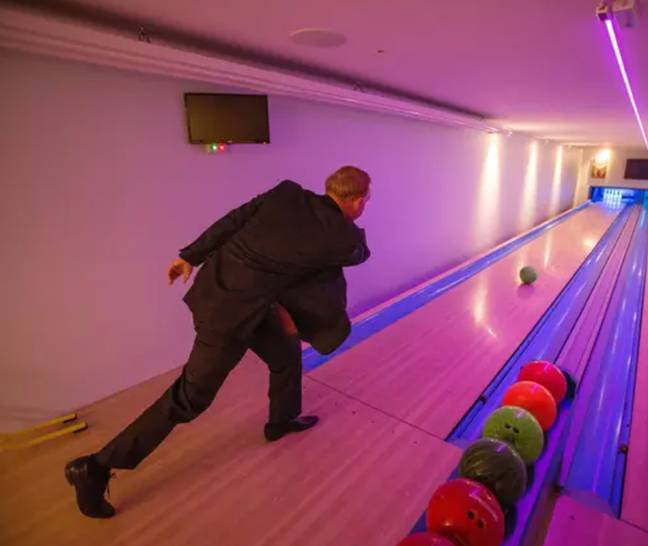 The extension to his home boasts a casino, a cinema and its own bowling alley. Credit: SWNS