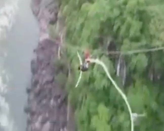Erin jumped over the Zambezi river while travelling in Africa. Credit: 9 News