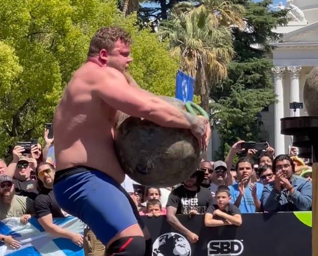 Stoltman has a method for lifting the stones. Credit: Instagram/@theworldsstrongestman
