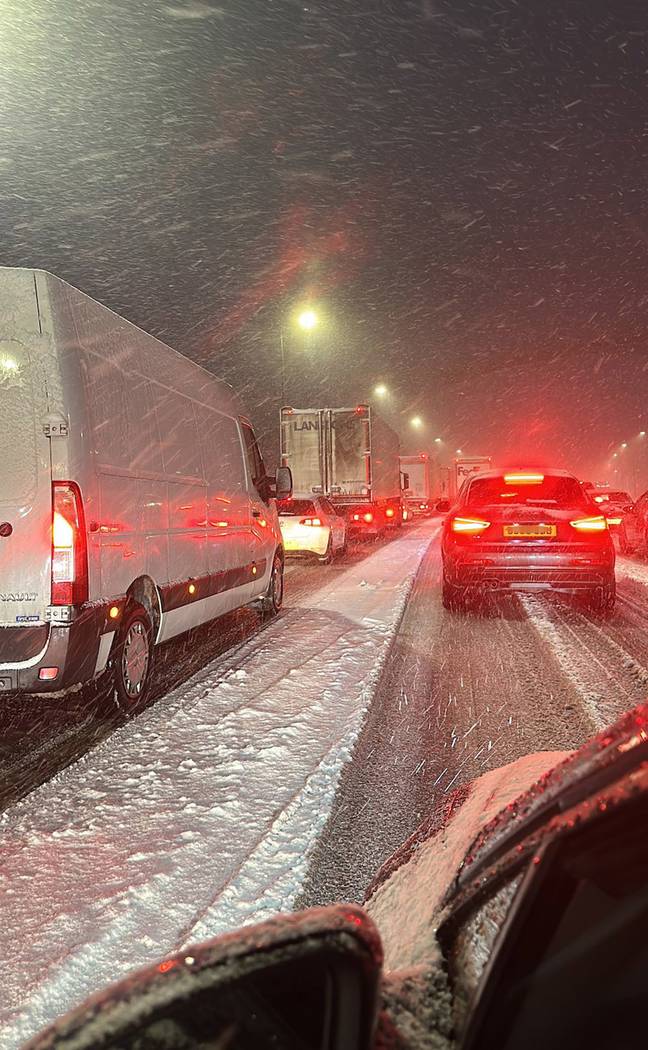 Drivers have been stranded for up to eight hours on the M62. Credit: PA